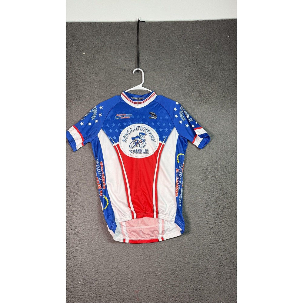 Suarez Revolutionary Ramble Cycling Jersey XL Red White Blue Road Bike Shirt USA